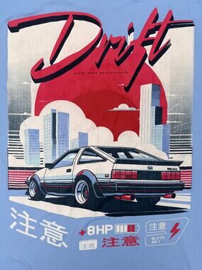 RGSTR Drift Toyota AE86 Retro Graphic Tee Light Blue 2XL